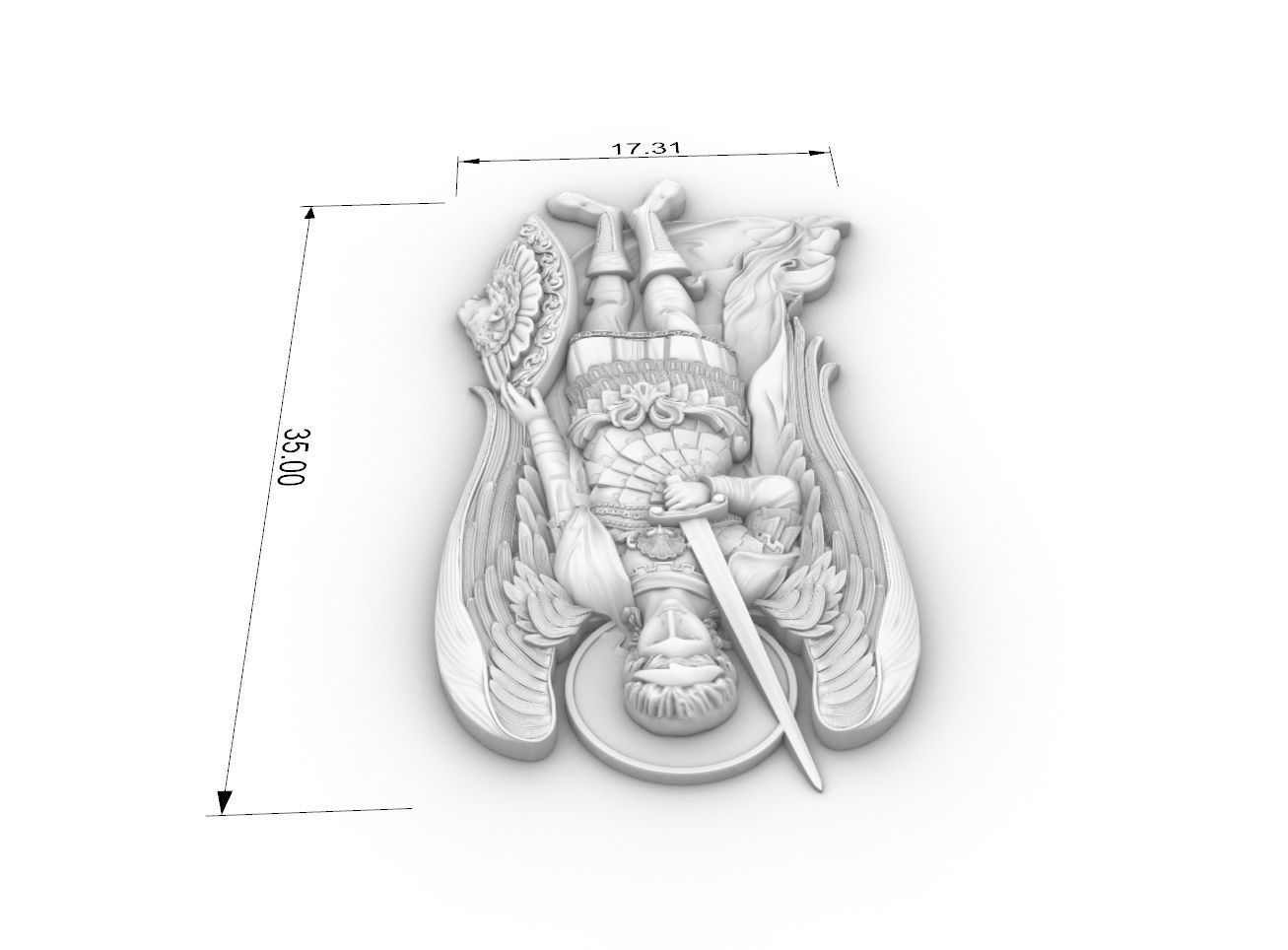 archangel angel michael cnc  3D print model_3