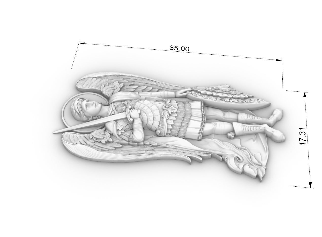 archangel angel michael cnc  3D print model_7