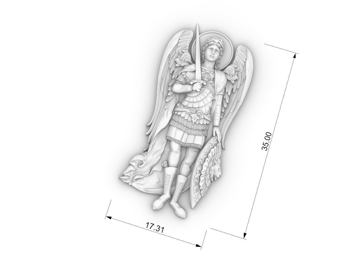 archangel angel michael cnc  3D print model_6