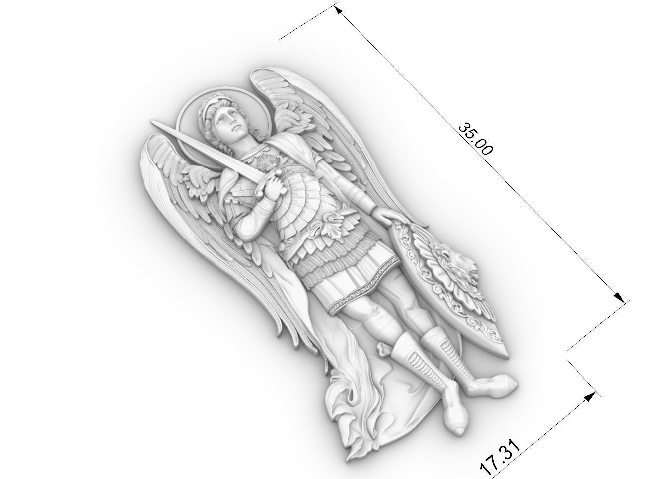 archangel angel michael cnc  3D print model_8