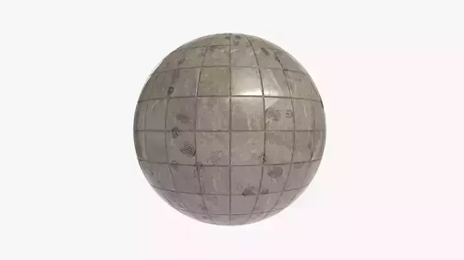 Floor Tile 003 PBR 4K - V6 - Footprint Texture