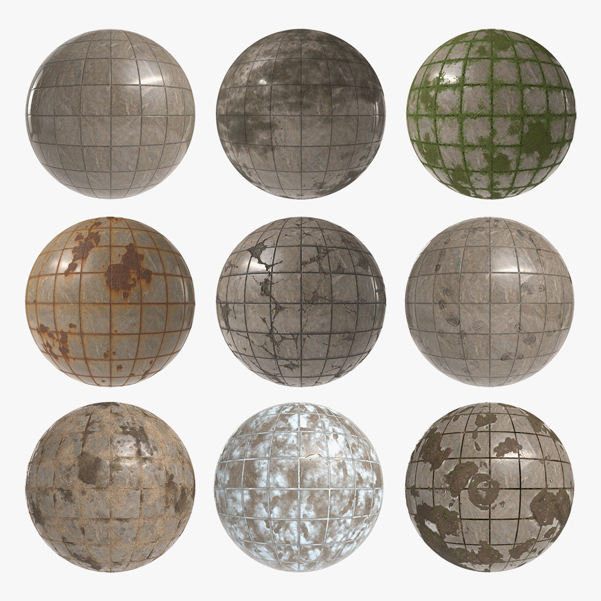 Floor Tile 003 PBR 4K - 9 Types Texture_1
