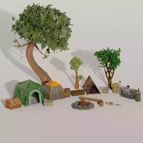 Fantasy camping game kit Unreal engine ready