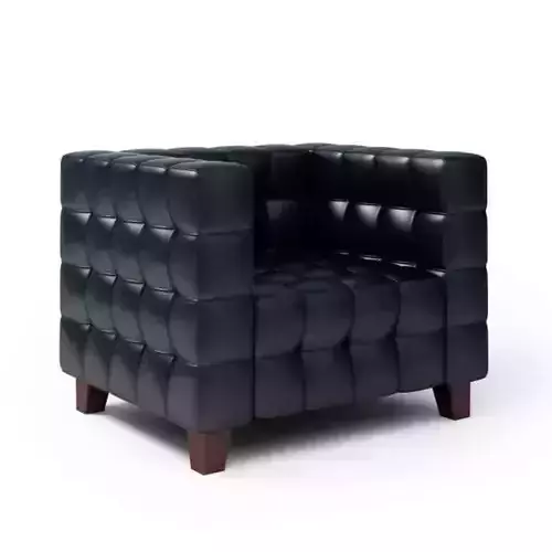 Black Cushioned Armchair 3D model
