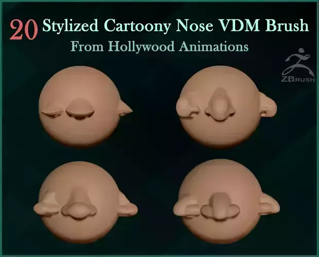 20 Stylized Cartoony Nose VDM Brush 3D model