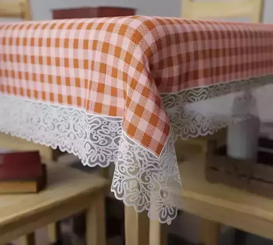 Tablecloth with lace