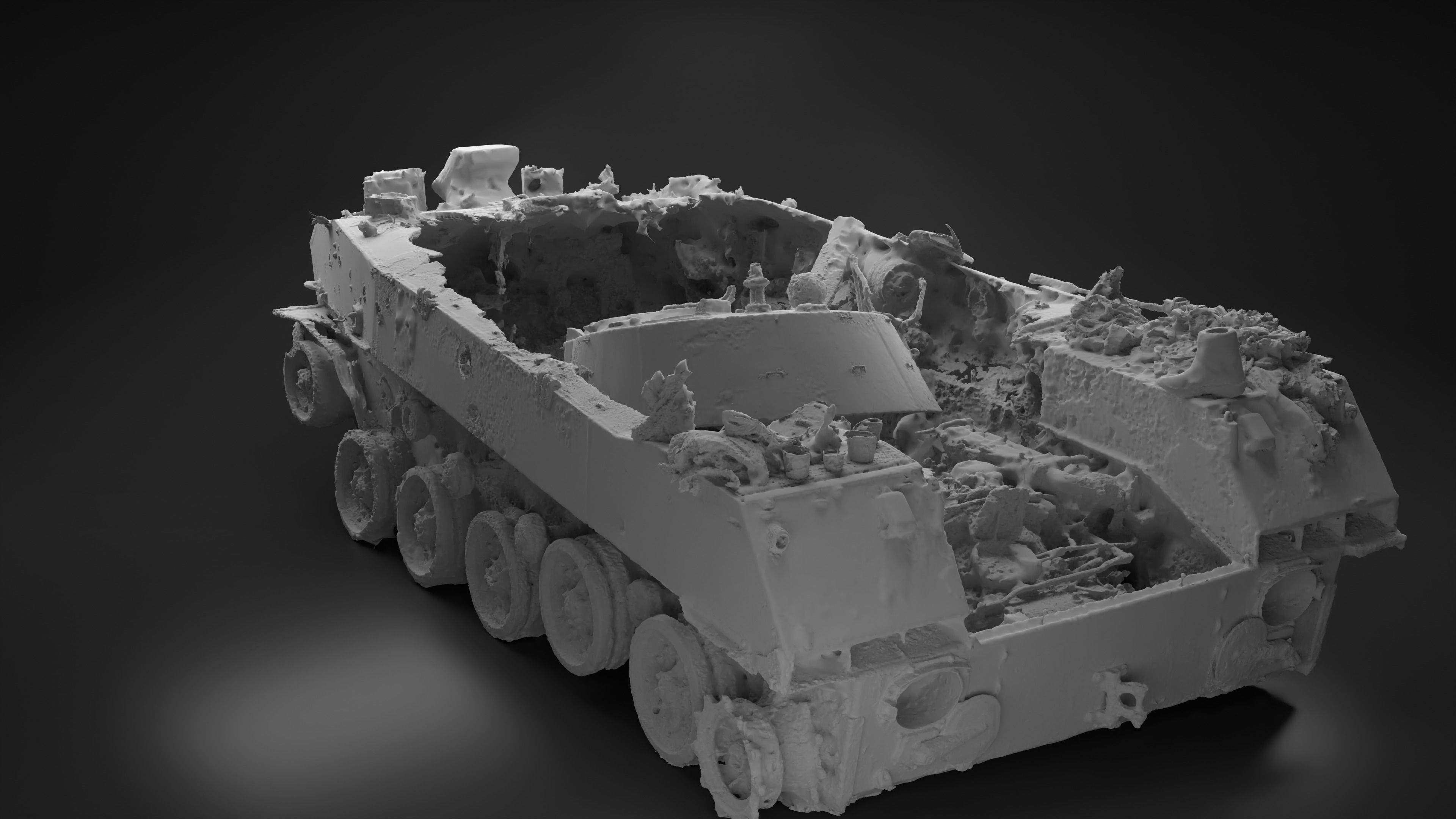 Destroyed and burnt Russian BMD-2 Photoscan 3D model_19