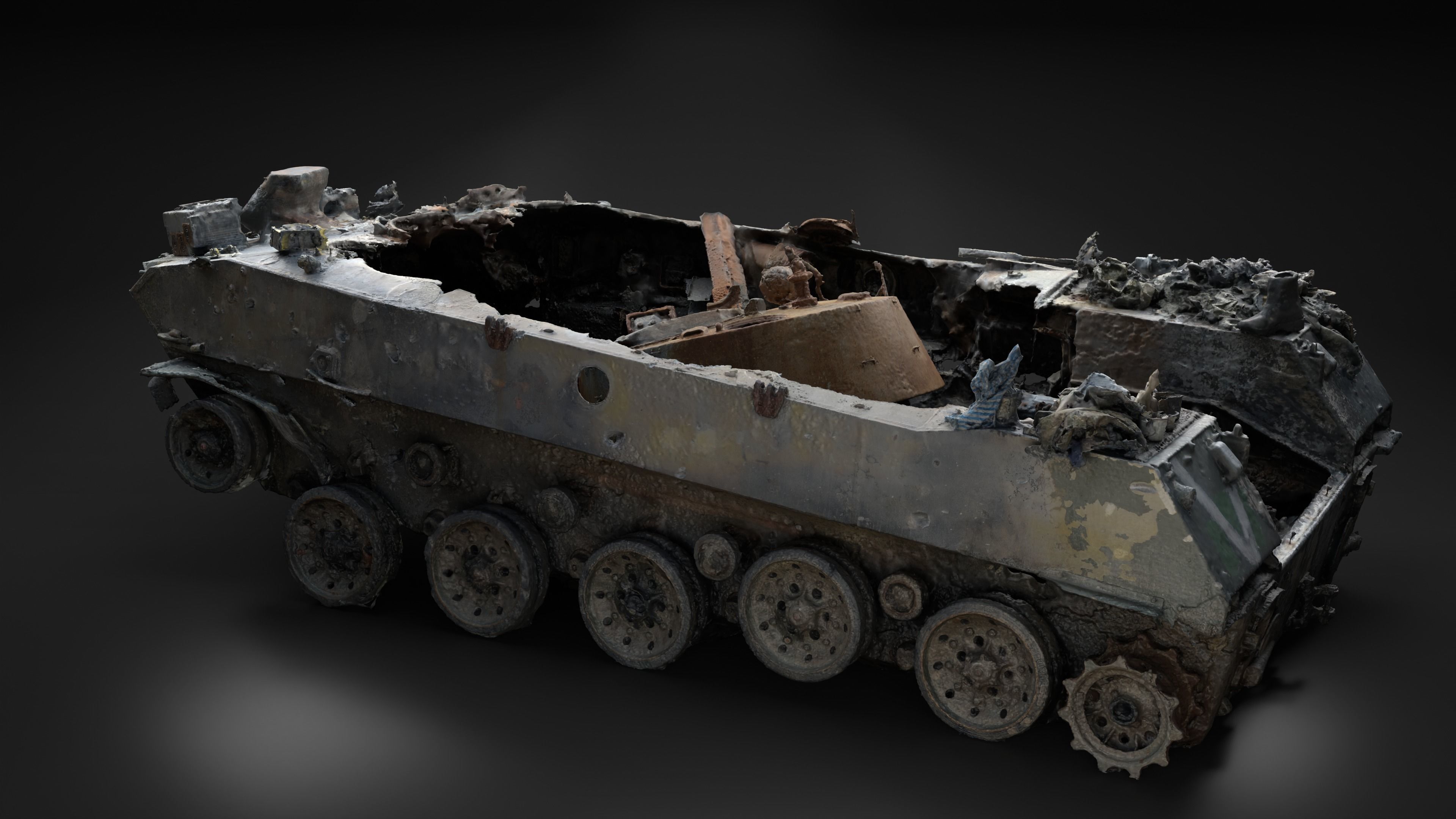 Destroyed and burnt Russian BMD-2 Photoscan 3D model_20