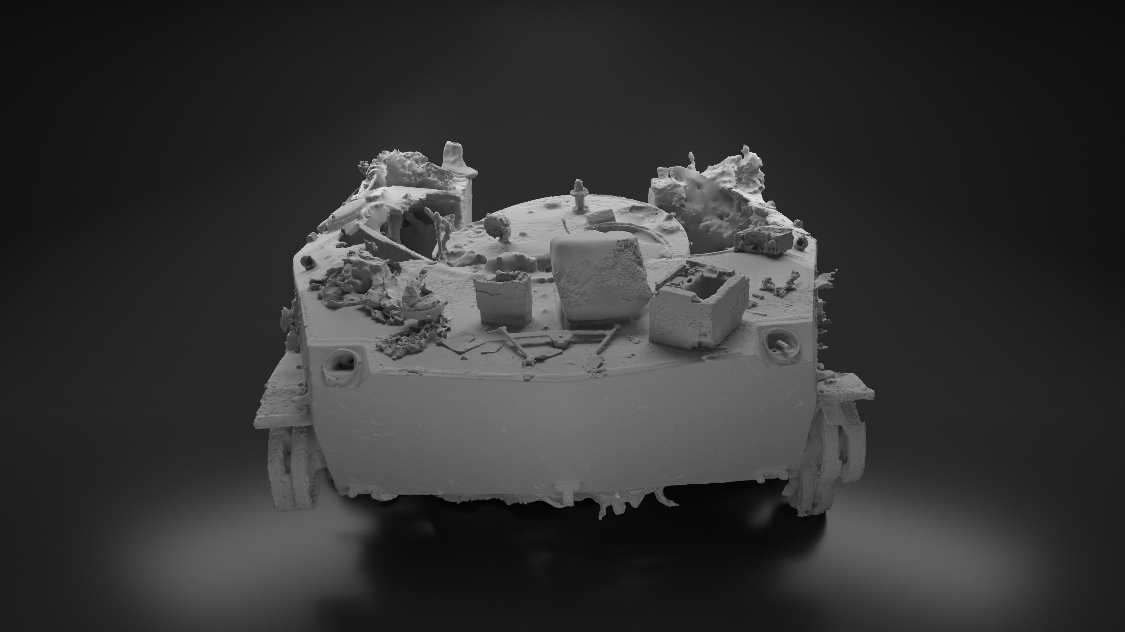Destroyed and burnt Russian BMD-2 Photoscan 3D model_5