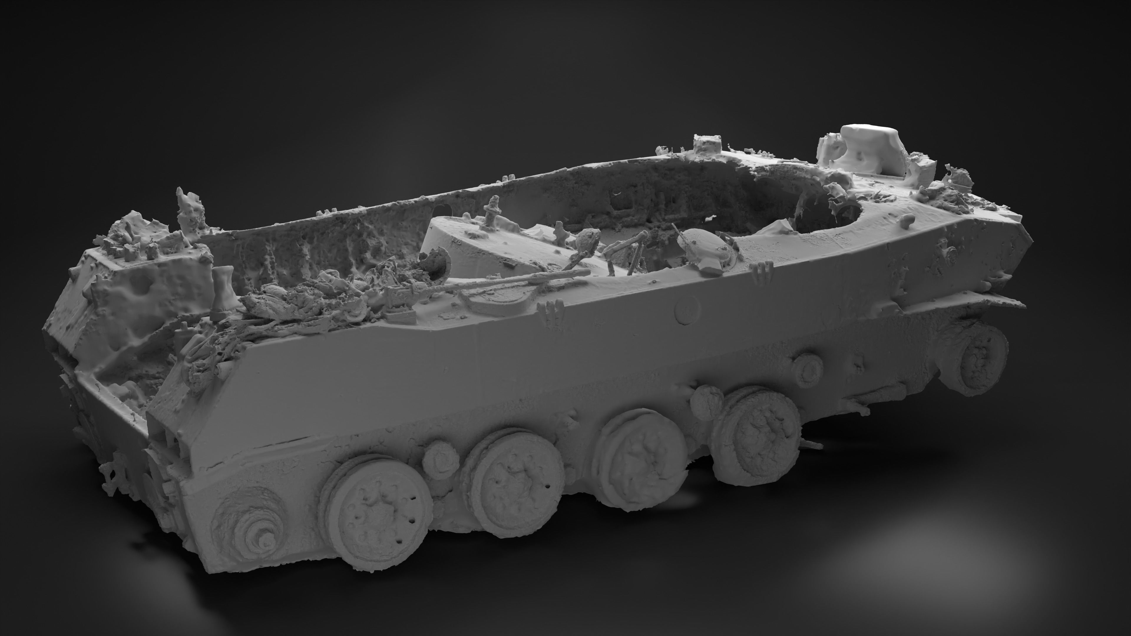 Destroyed and burnt Russian BMD-2 Photoscan 3D model_13