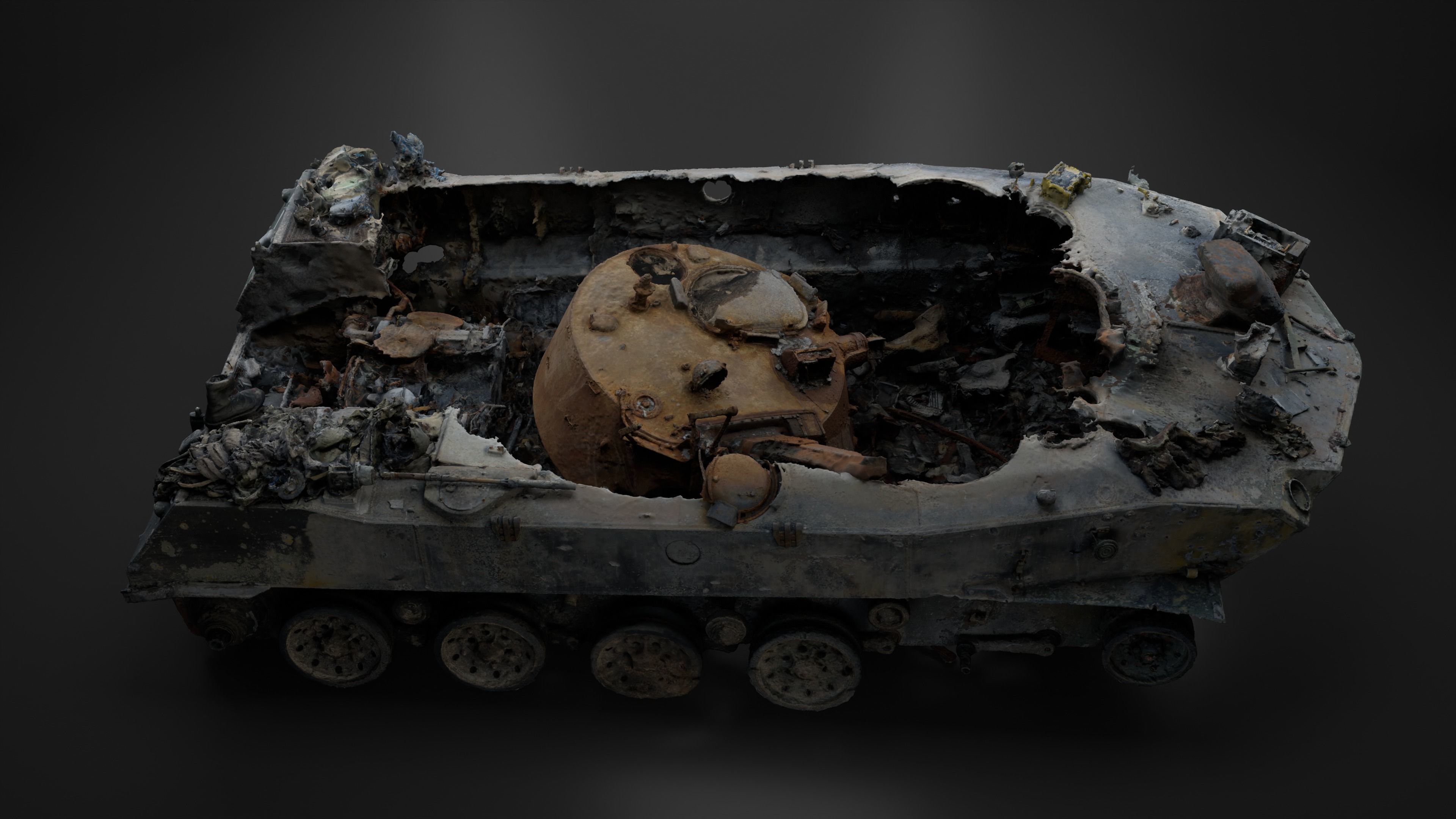 Destroyed and burnt Russian BMD-2 Photoscan 3D model_26