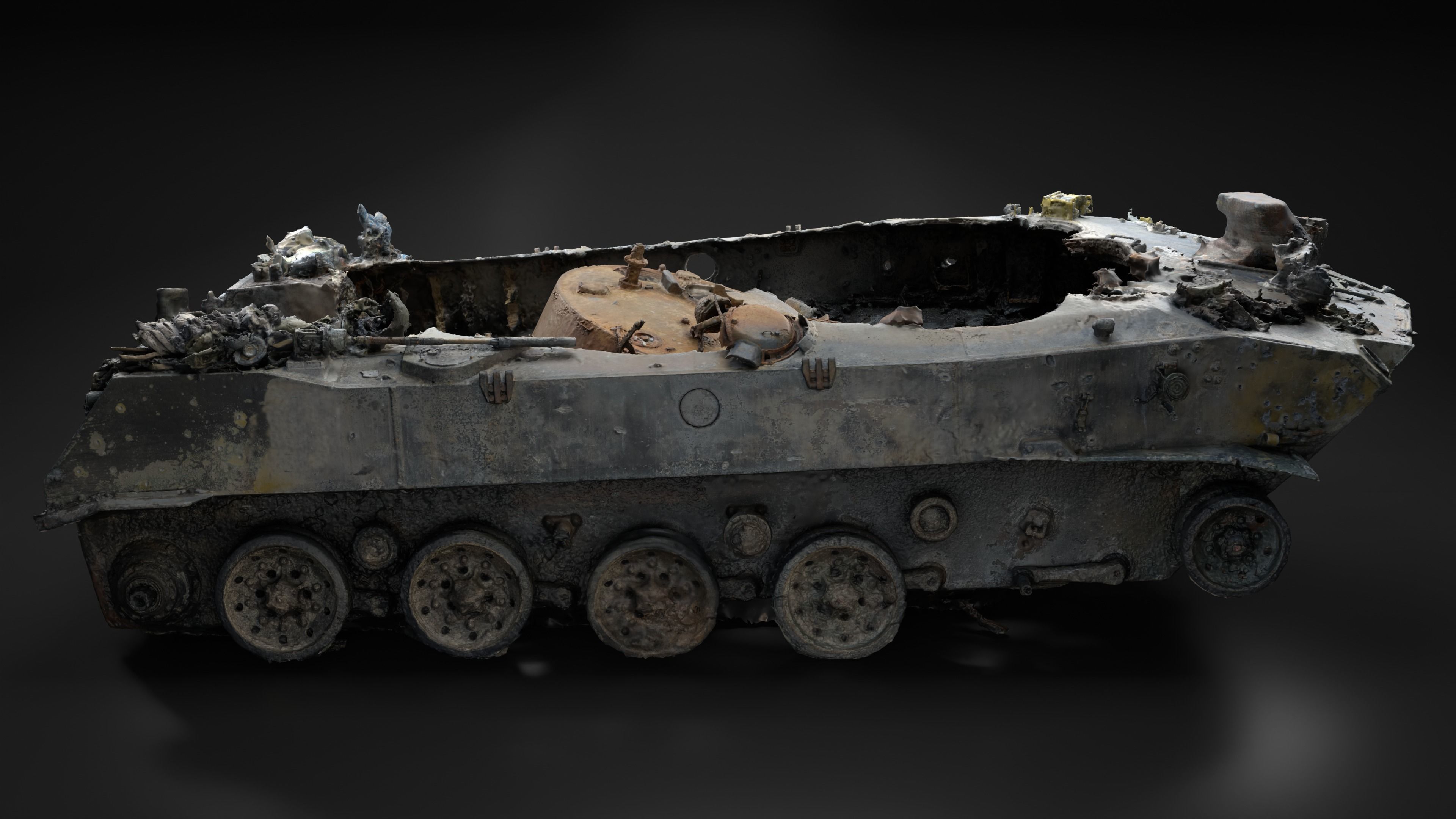 Destroyed and burnt Russian BMD-2 Photoscan 3D model_10