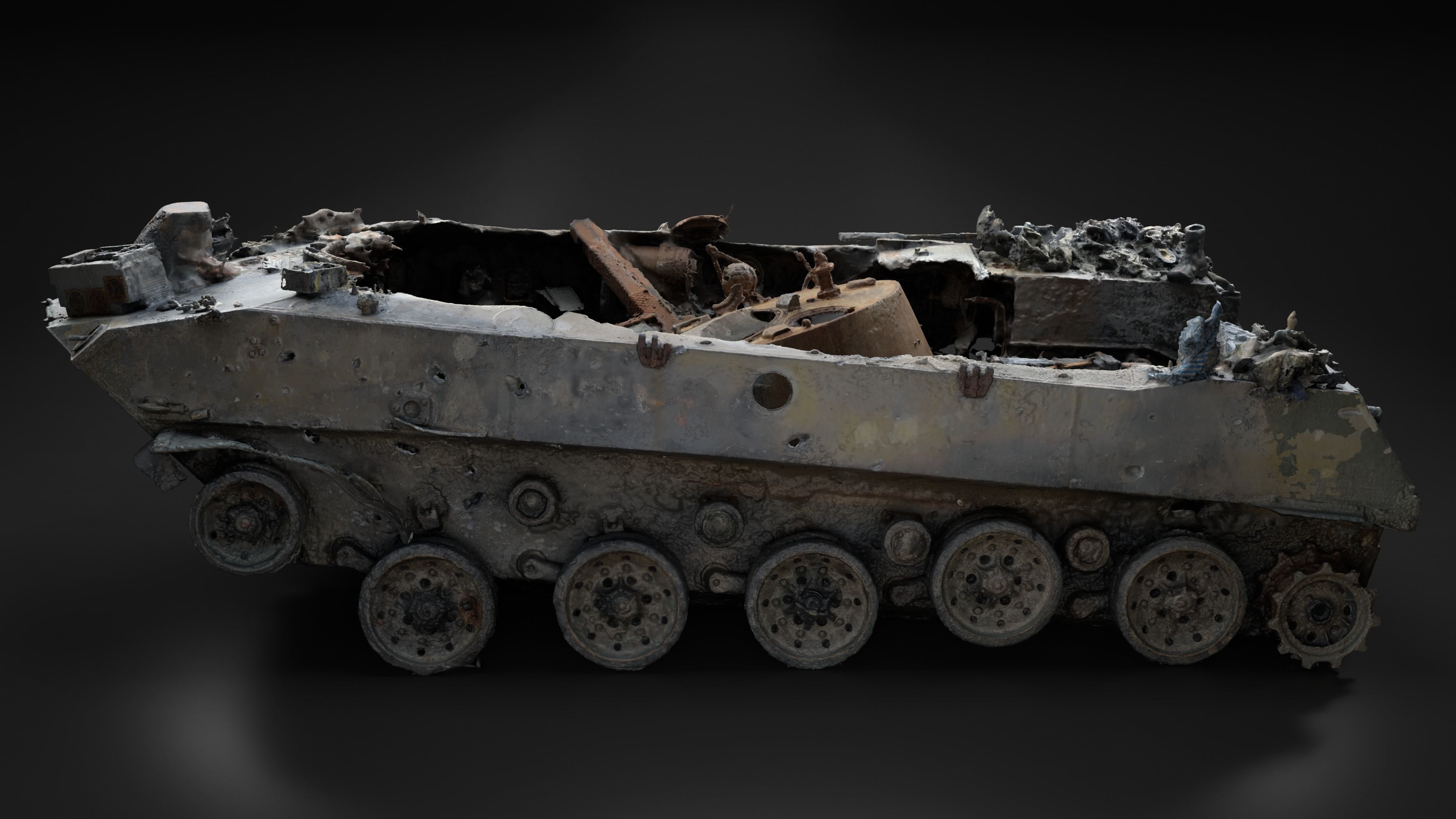 Destroyed and burnt Russian BMD-2 Photoscan 3D model_22