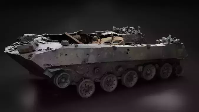 Destroyed and burnt Russian BMD-2 Photoscan 3D model