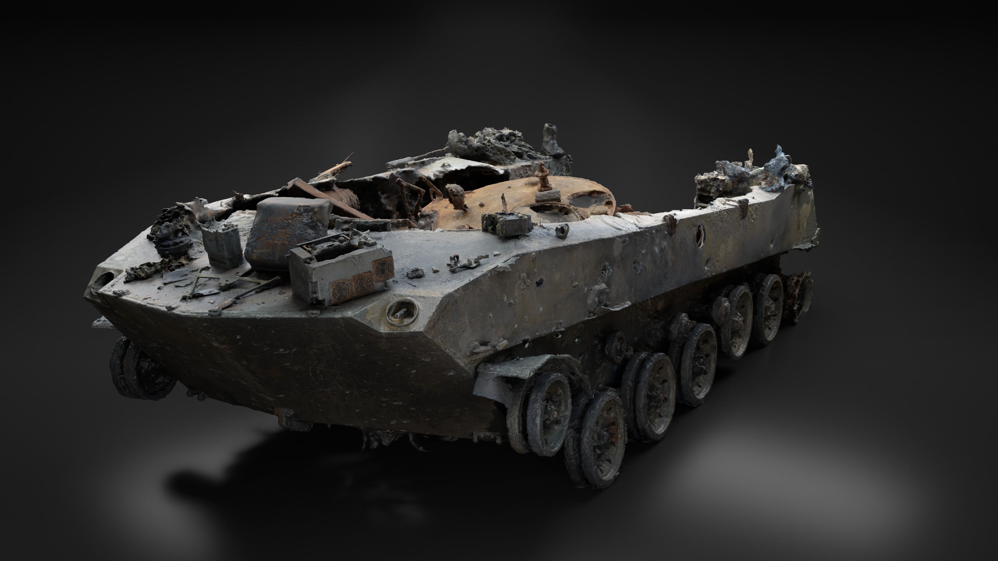 Destroyed and burnt Russian BMD-2 Photoscan 3D model_24