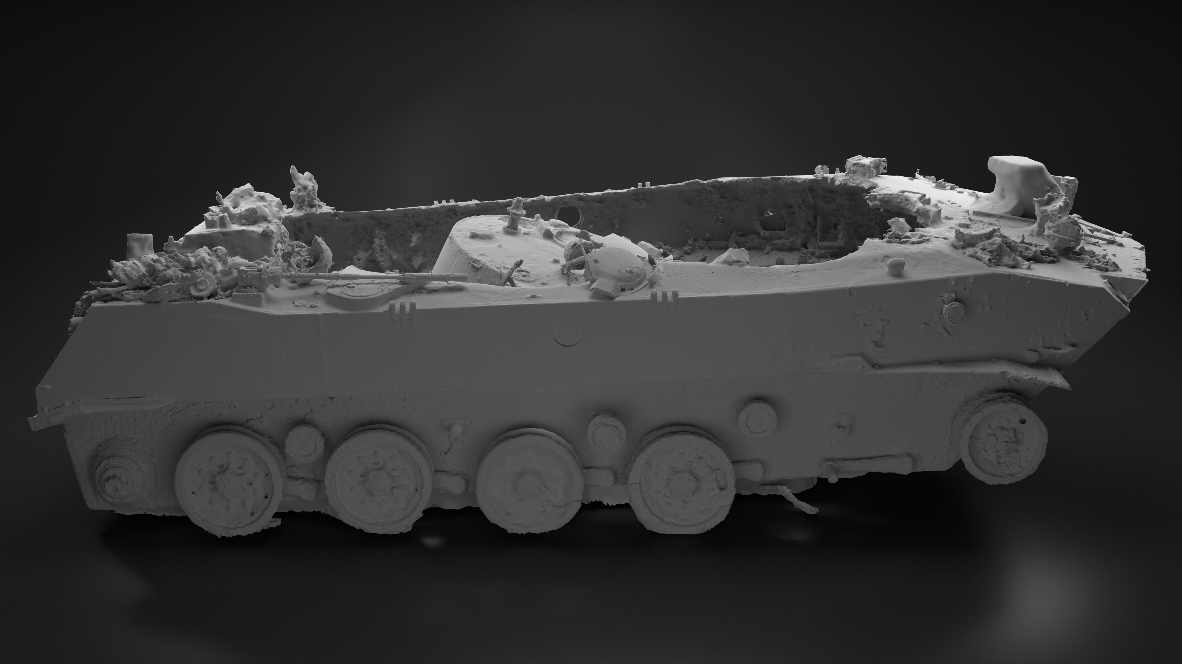 Destroyed and burnt Russian BMD-2 Photoscan 3D model_11