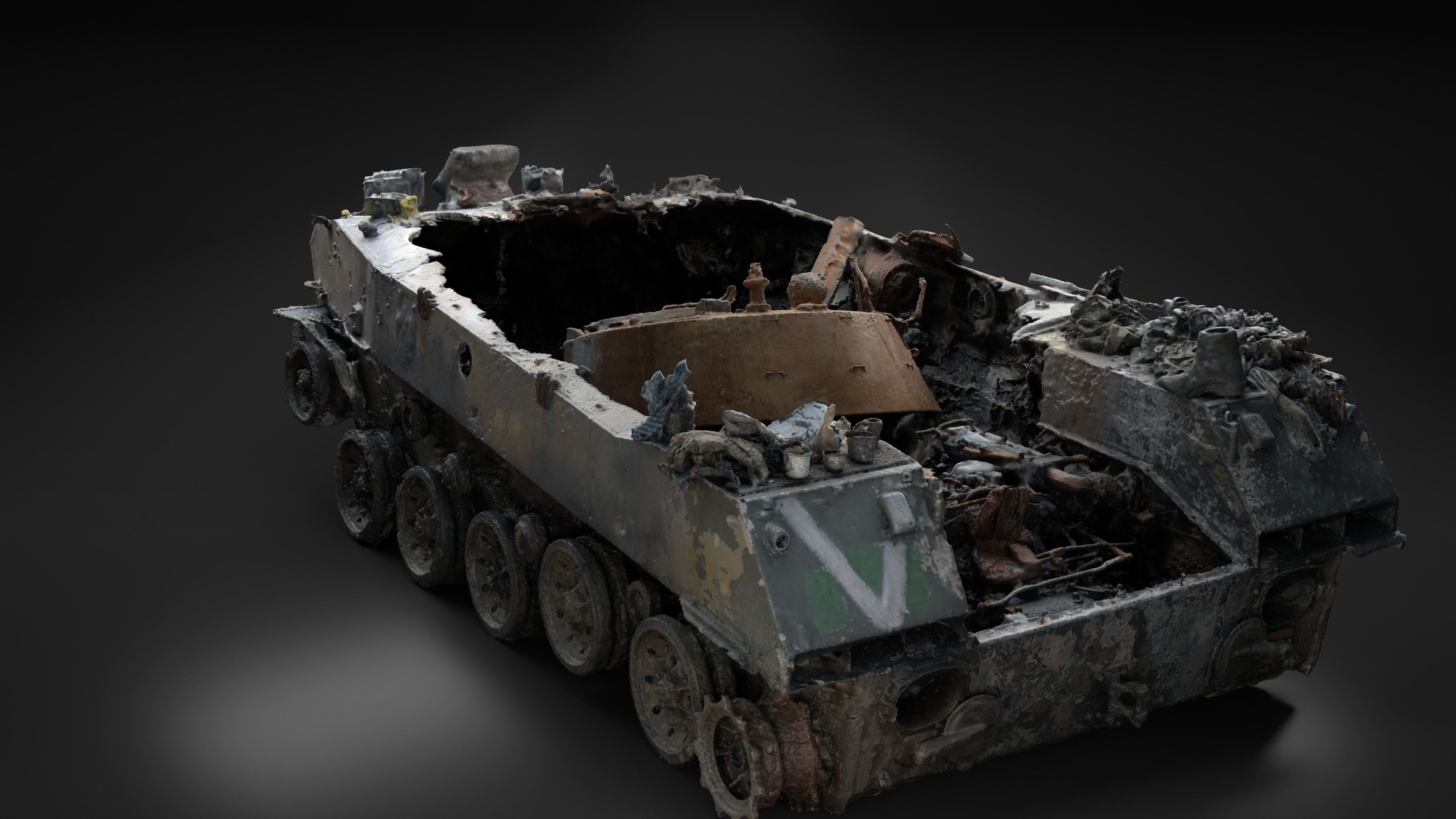 Destroyed and burnt Russian BMD-2 Photoscan 3D model_18