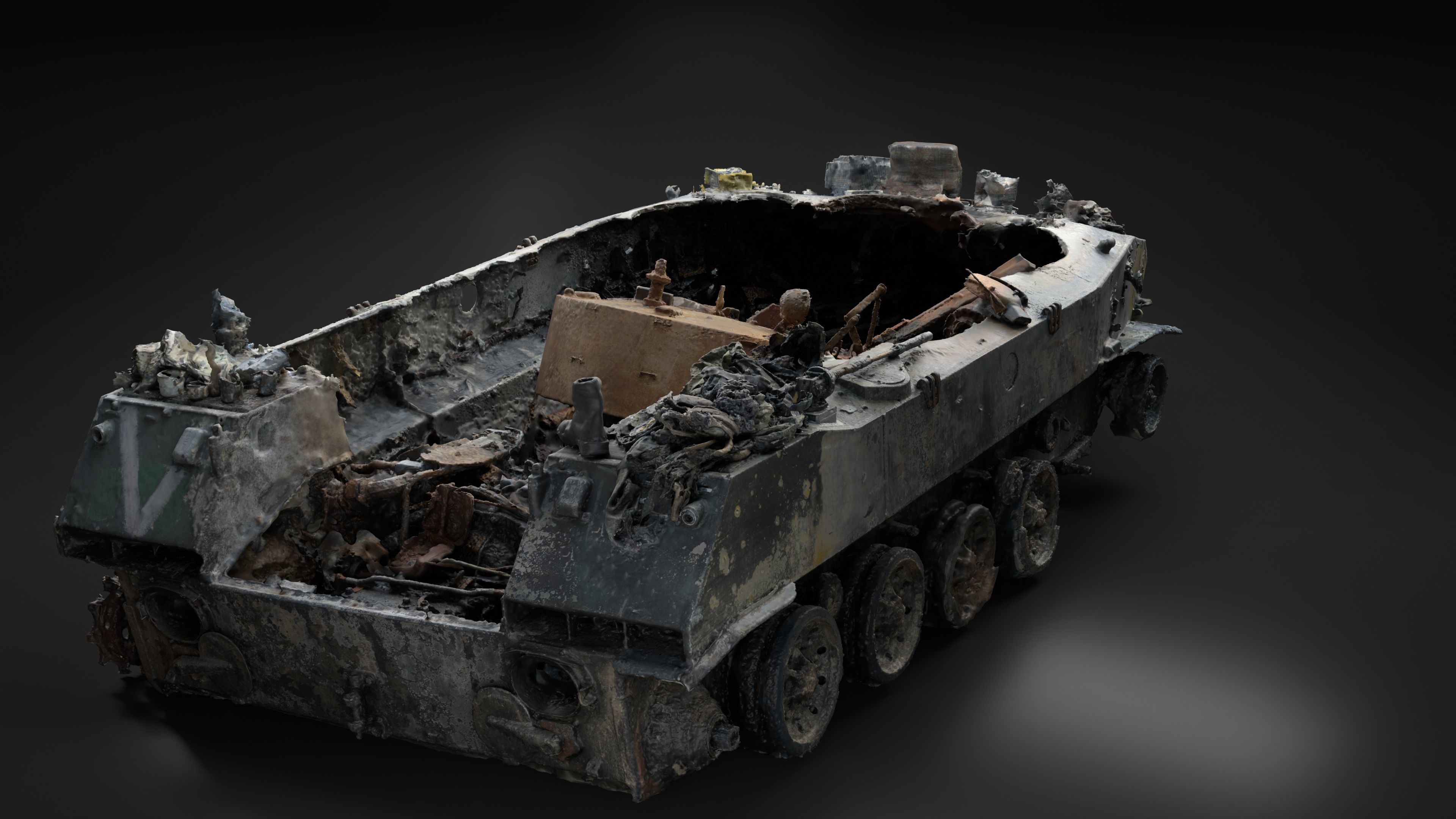 Destroyed and burnt Russian BMD-2 Photoscan 3D model_14