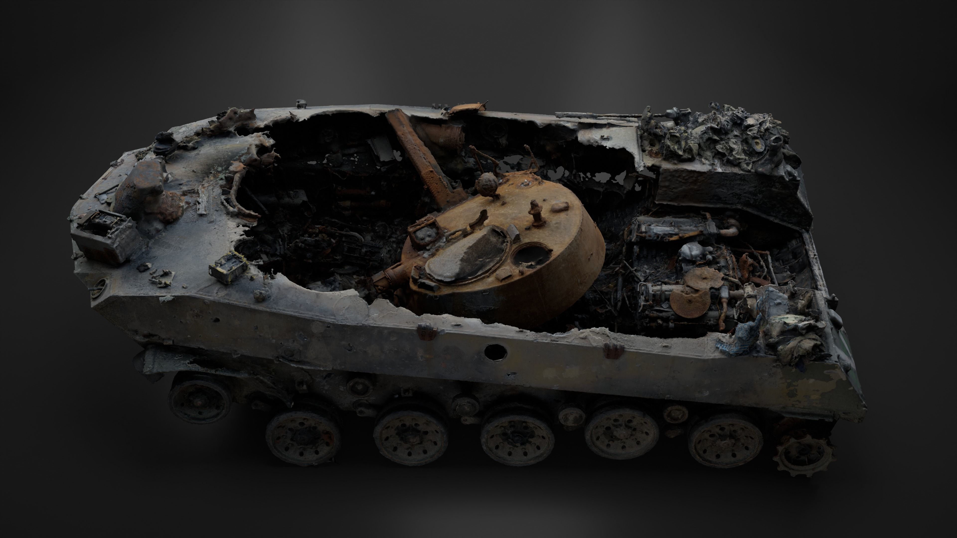 Destroyed and burnt Russian BMD-2 Photoscan 3D model_28