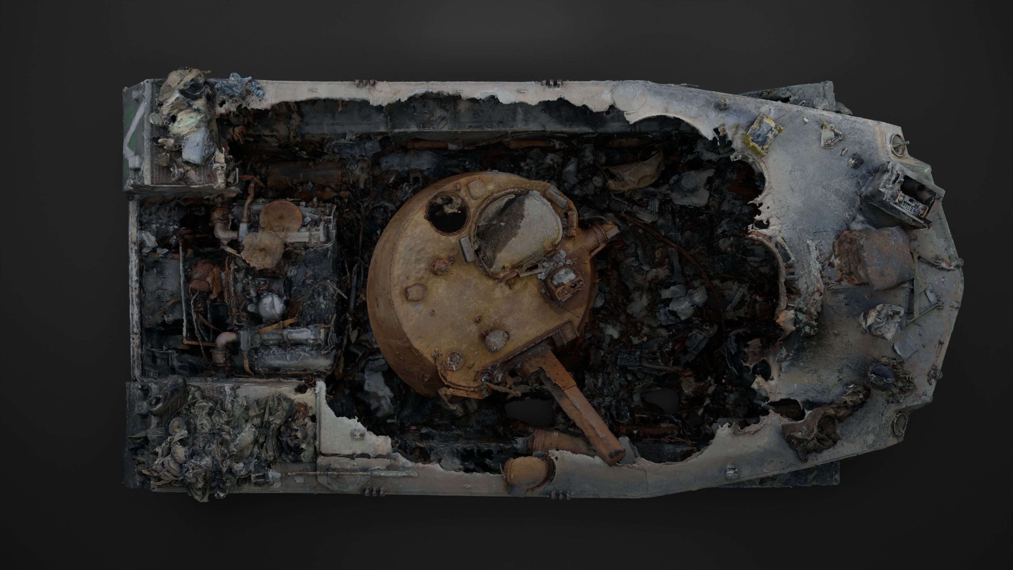 Destroyed and burnt Russian BMD-2 Photoscan 3D model_30