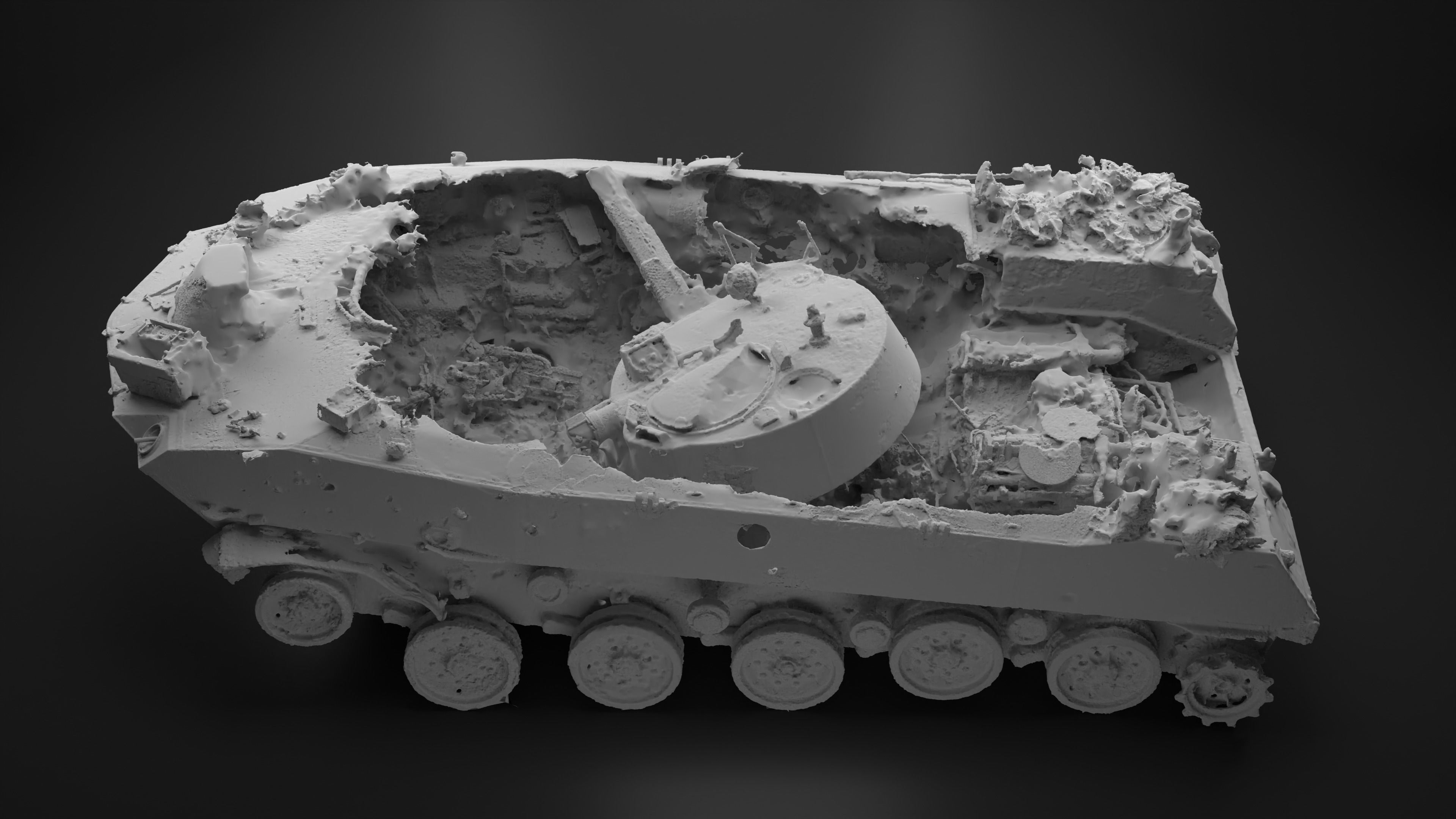 Destroyed and burnt Russian BMD-2 Photoscan 3D model_29