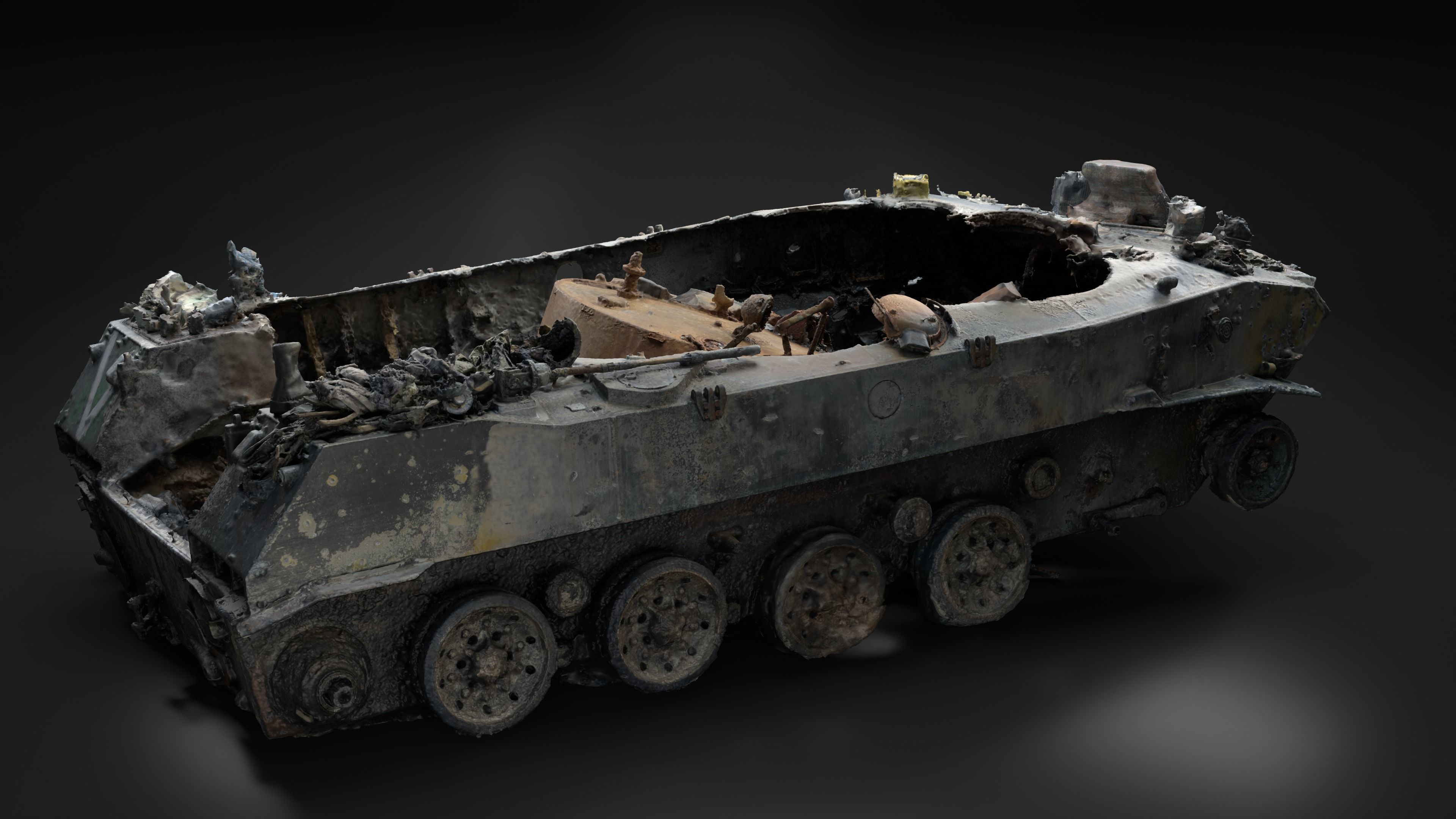 Destroyed and burnt Russian BMD-2 Photoscan 3D model_12
