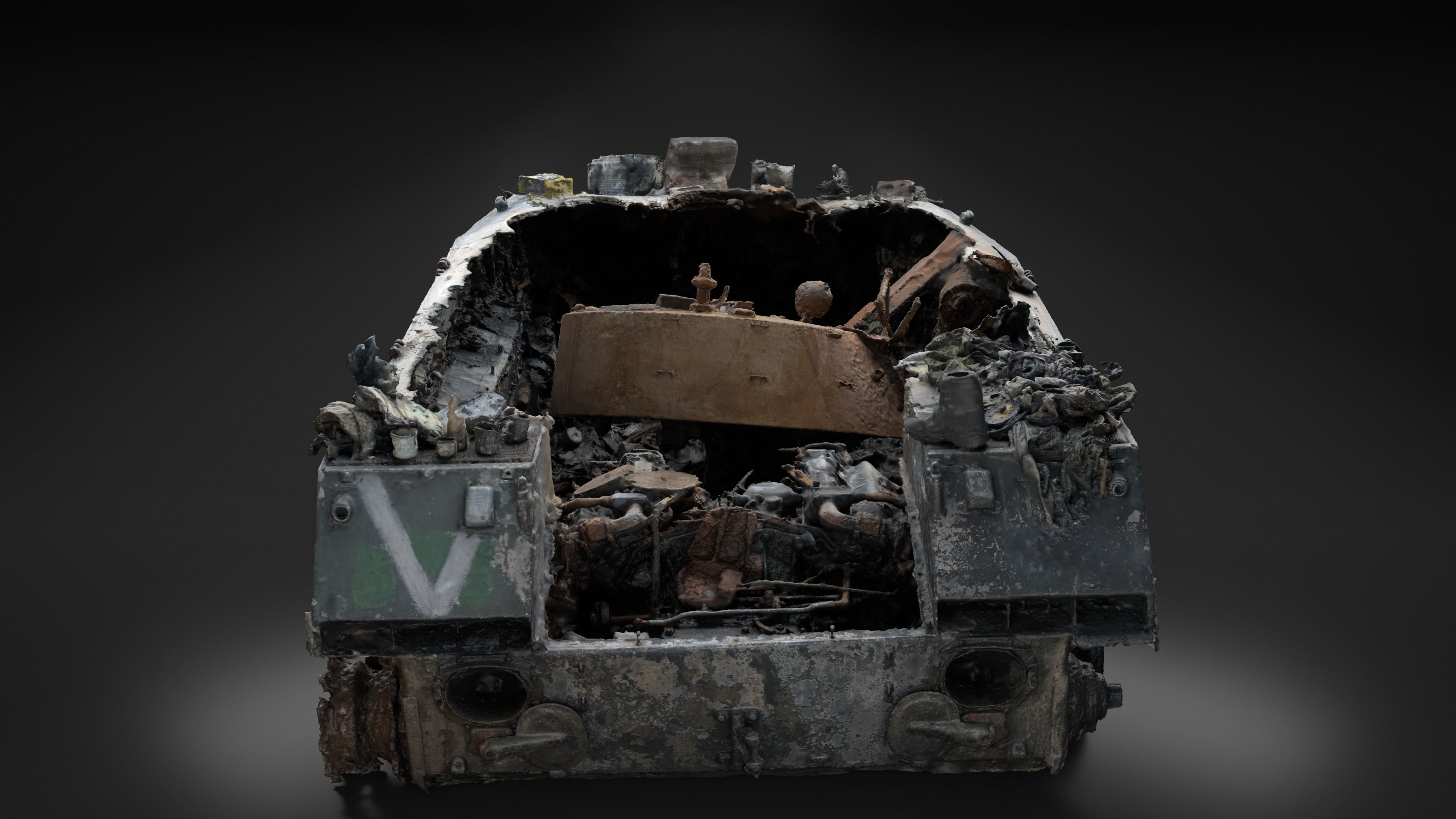 Destroyed and burnt Russian BMD-2 Photoscan 3D model_16