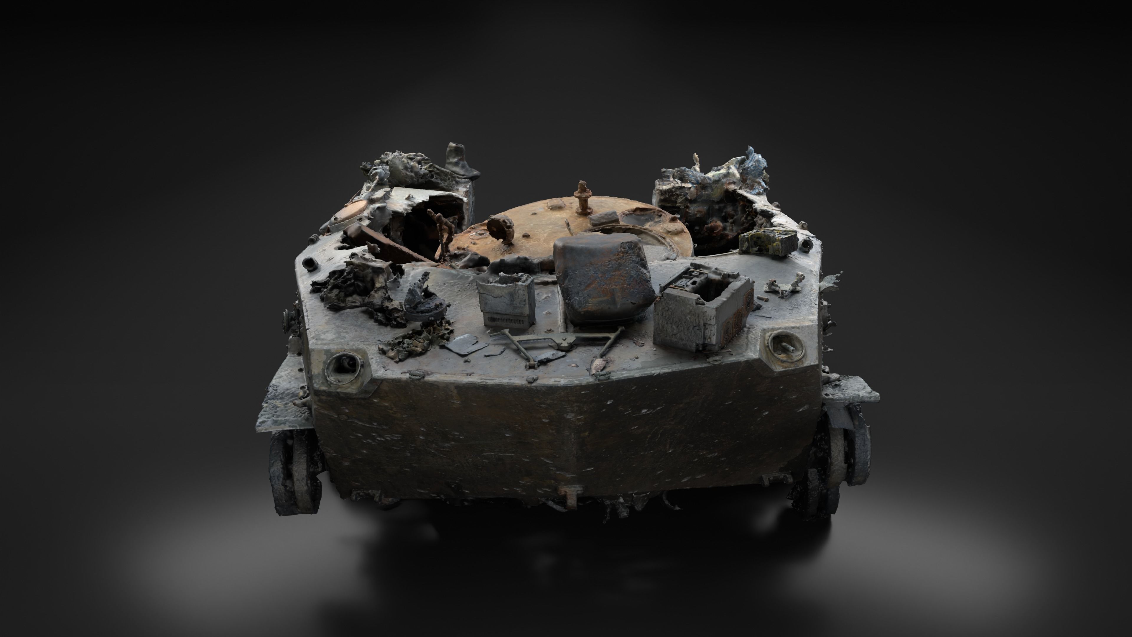 Destroyed and burnt Russian BMD-2 Photoscan 3D model_4