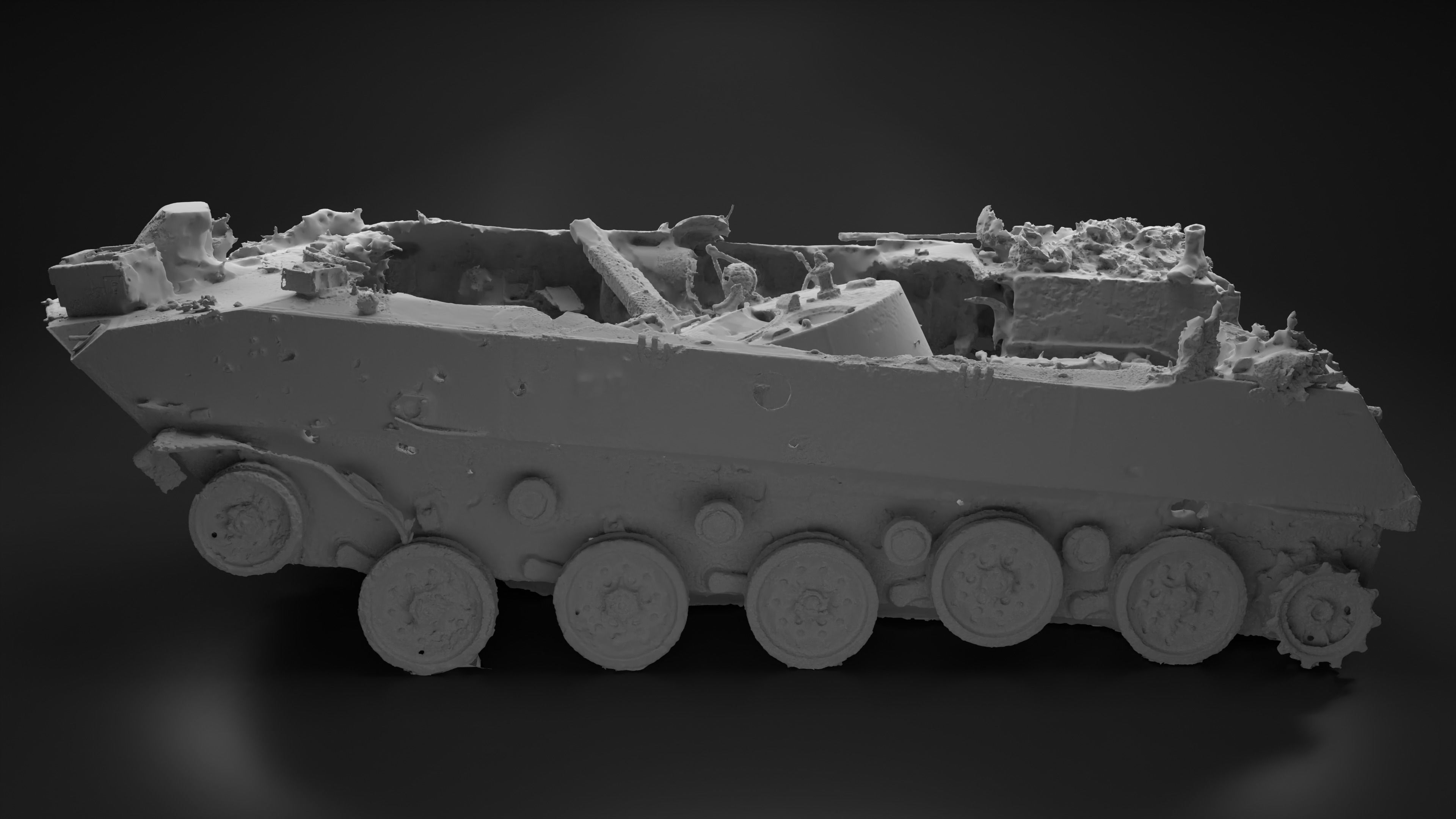 Destroyed and burnt Russian BMD-2 Photoscan 3D model_23