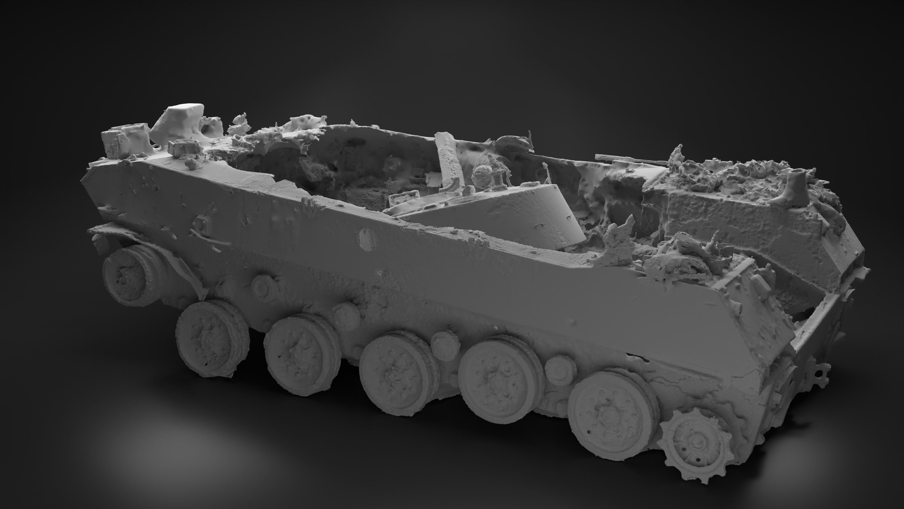 Destroyed and burnt Russian BMD-2 Photoscan 3D model_21