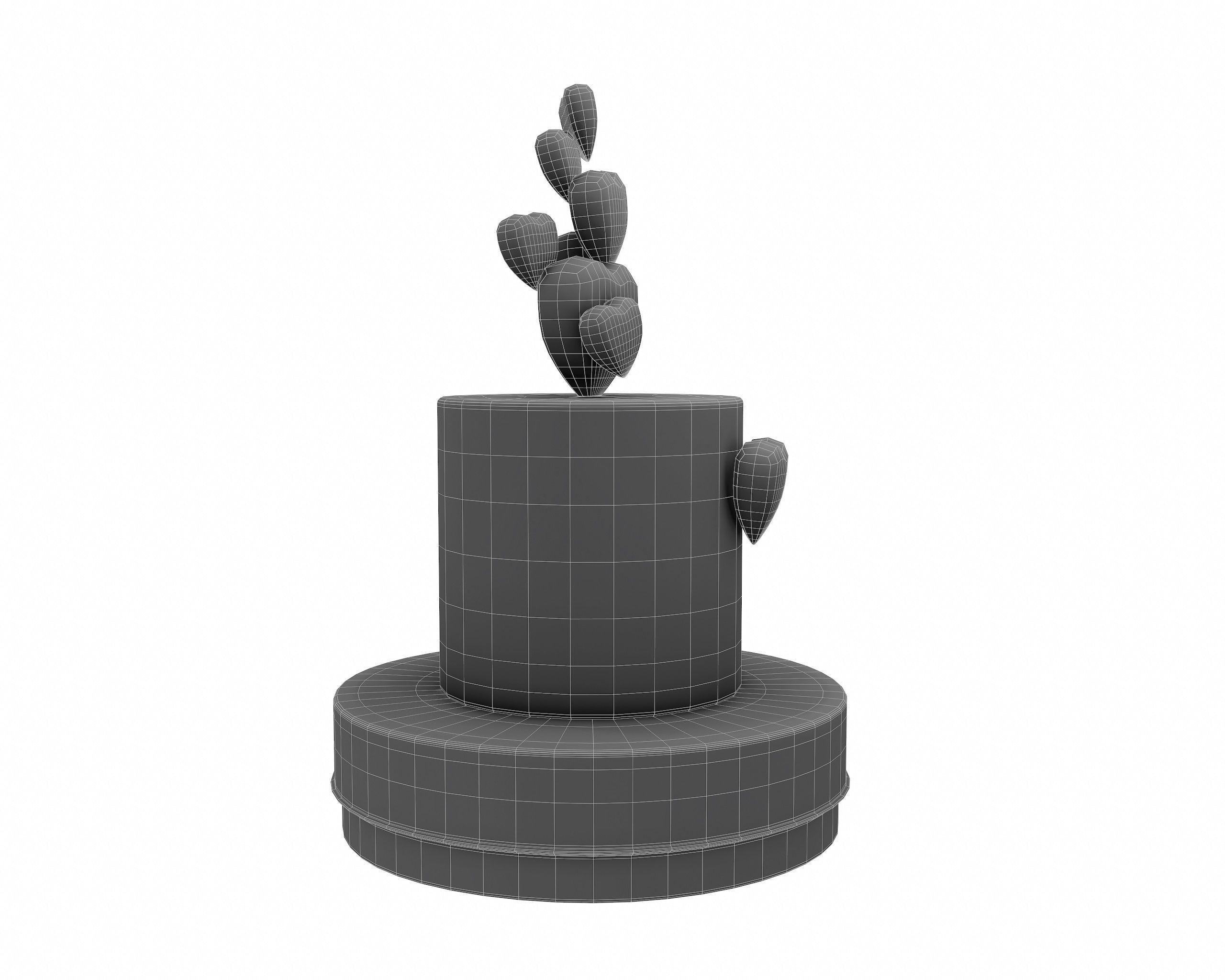 Cake with Hearts decor 3D model_7