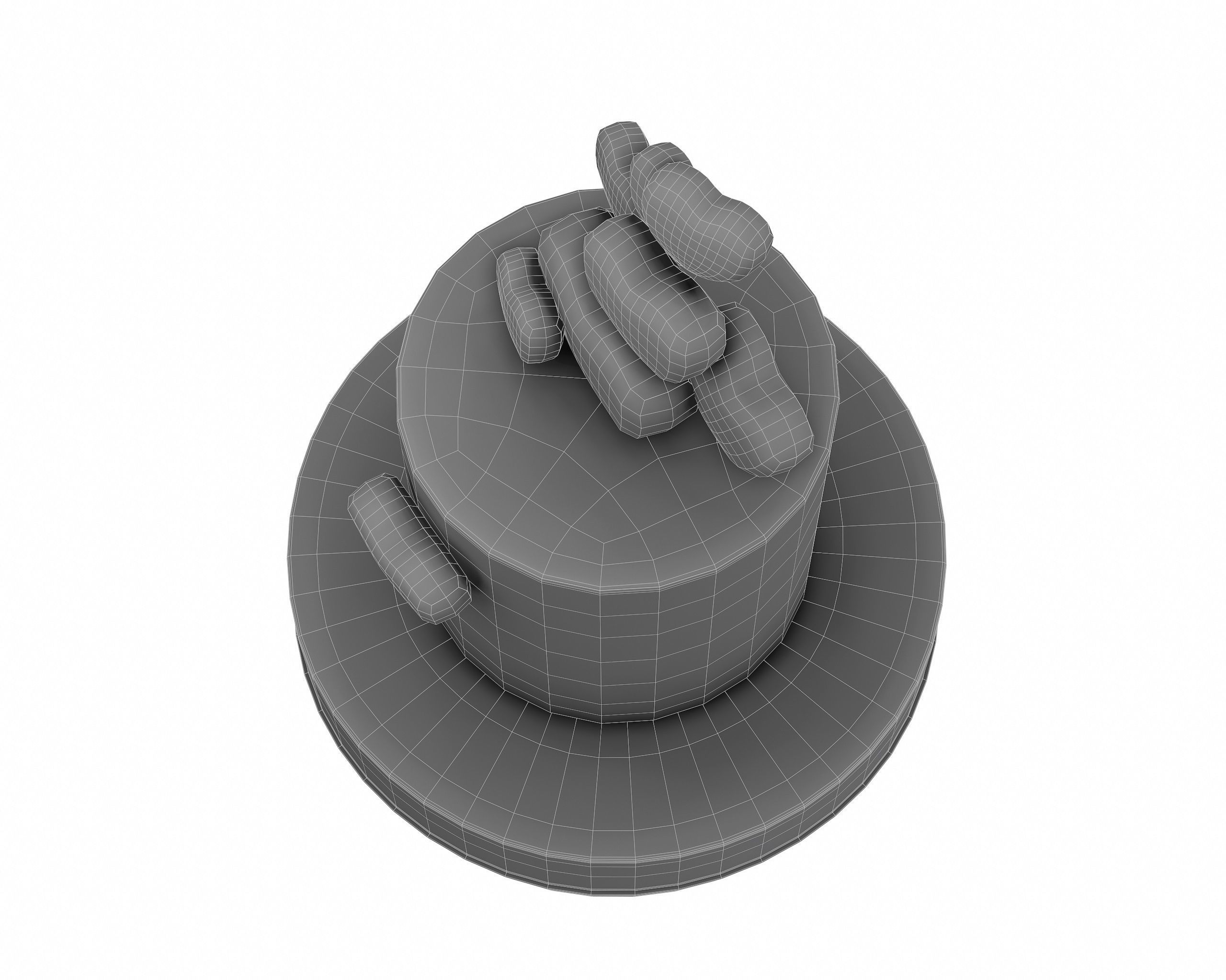 Cake with Hearts decor 3D model_8