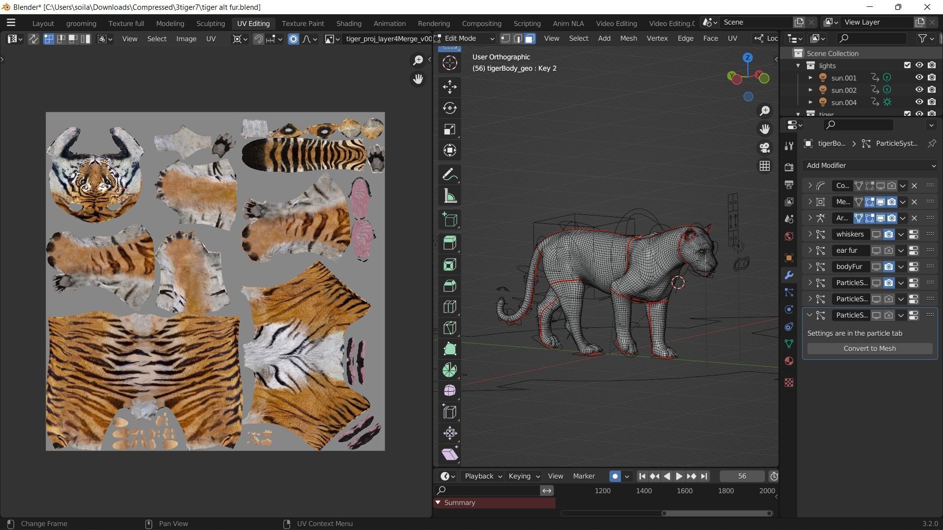 Realistic Tiger Rigged and Animated model- Blender 3D model_11