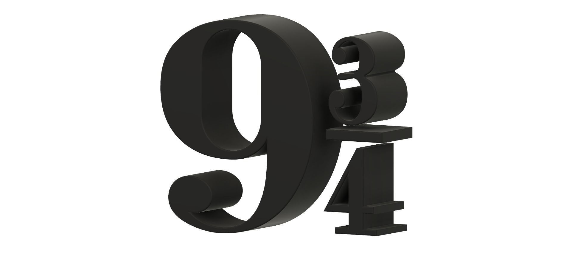 Harry Potter Binary 9 3-4 Stand 3D print model_12