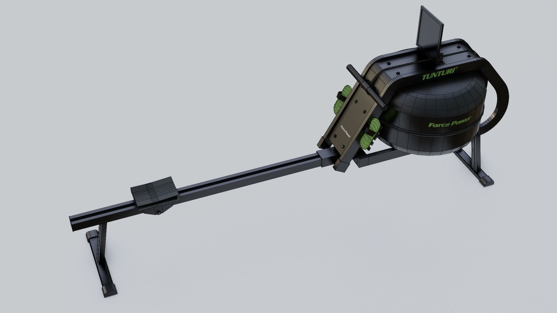 Gym 3D model set exercise bike with monitor 3D model_21