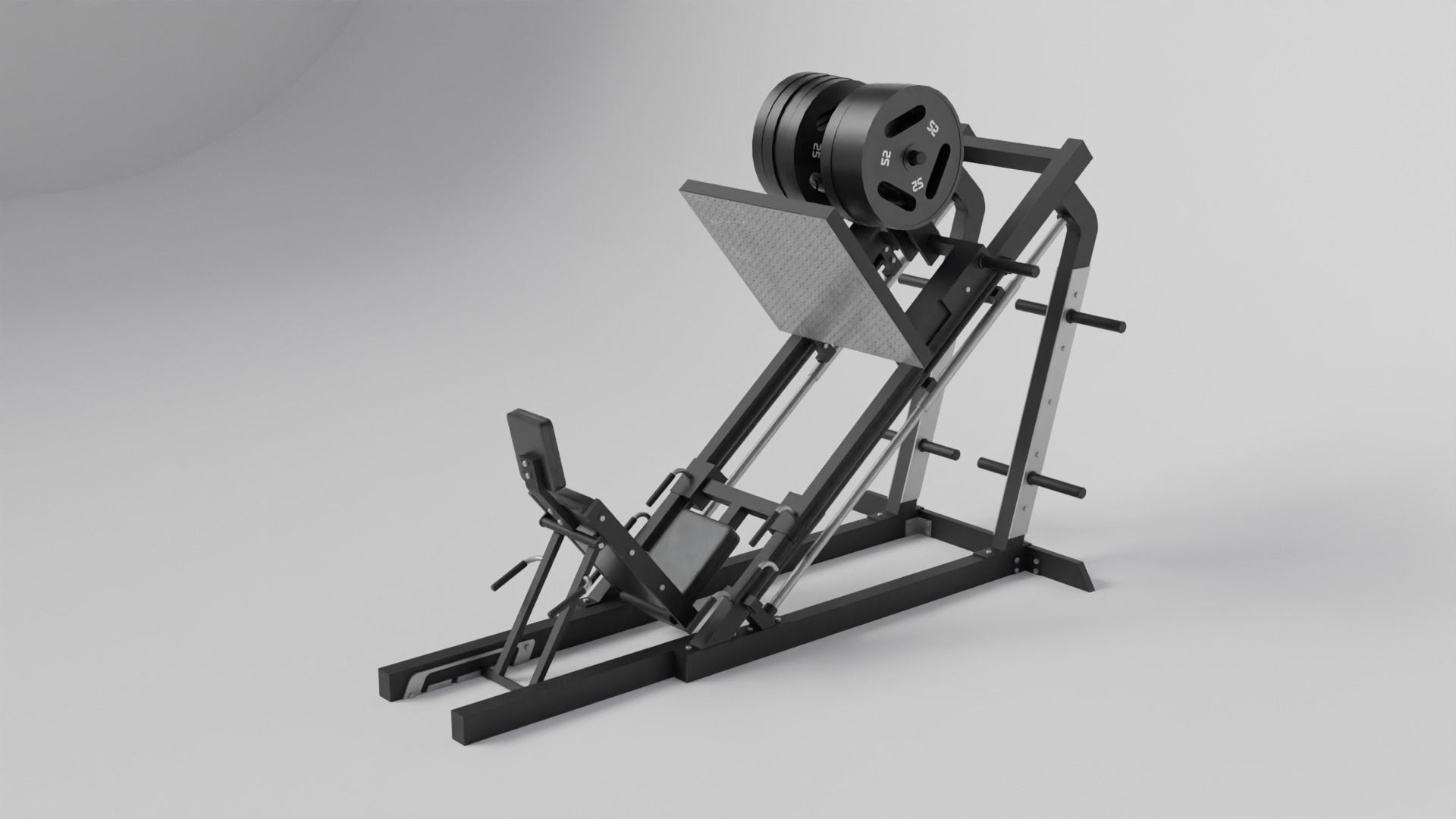 Gym 3D model set exercise bike with monitor 3D model_14