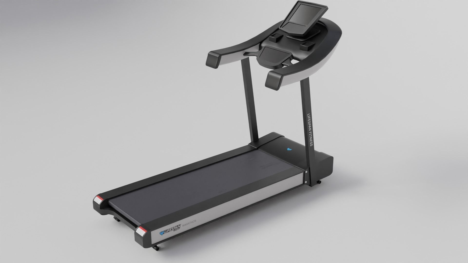 Gym 3D model set exercise bike with monitor 3D model_2