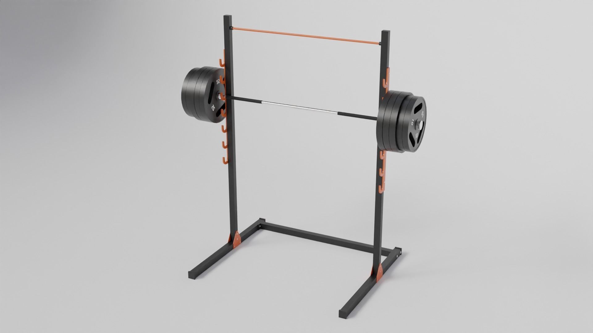 Gym 3D model set exercise bike with monitor 3D model_9