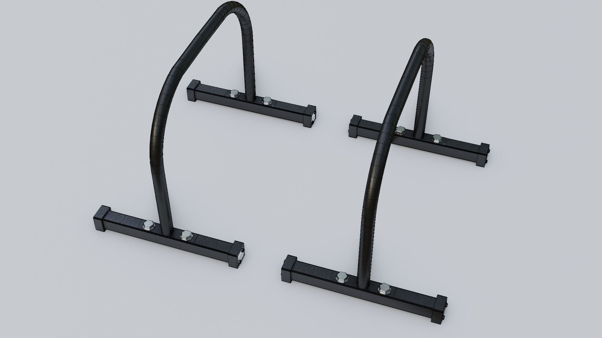 Gym 3D model set exercise bike with monitor 3D model_20