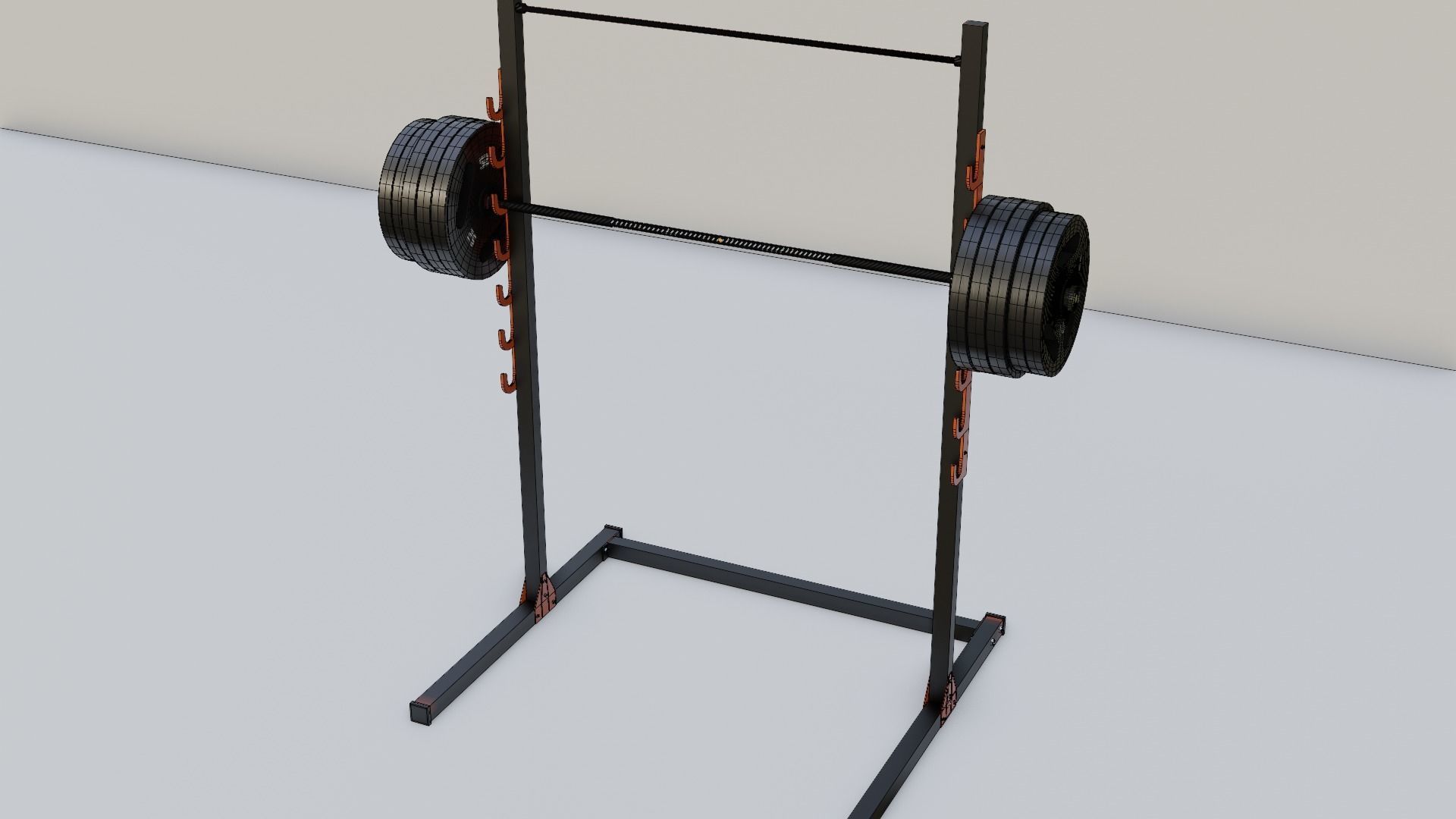 Gym 3D model set exercise bike with monitor 3D model_23