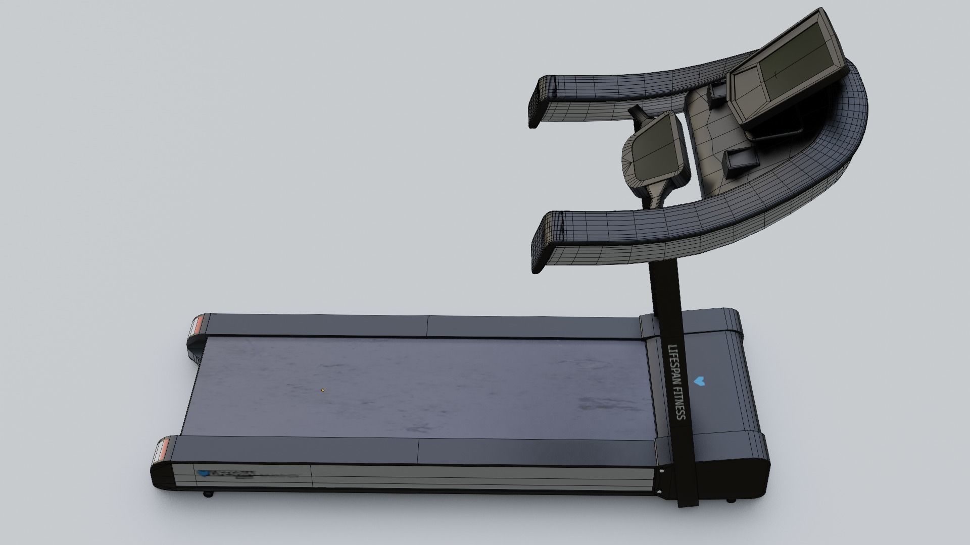 Gym 3D model set exercise bike with monitor 3D model_16