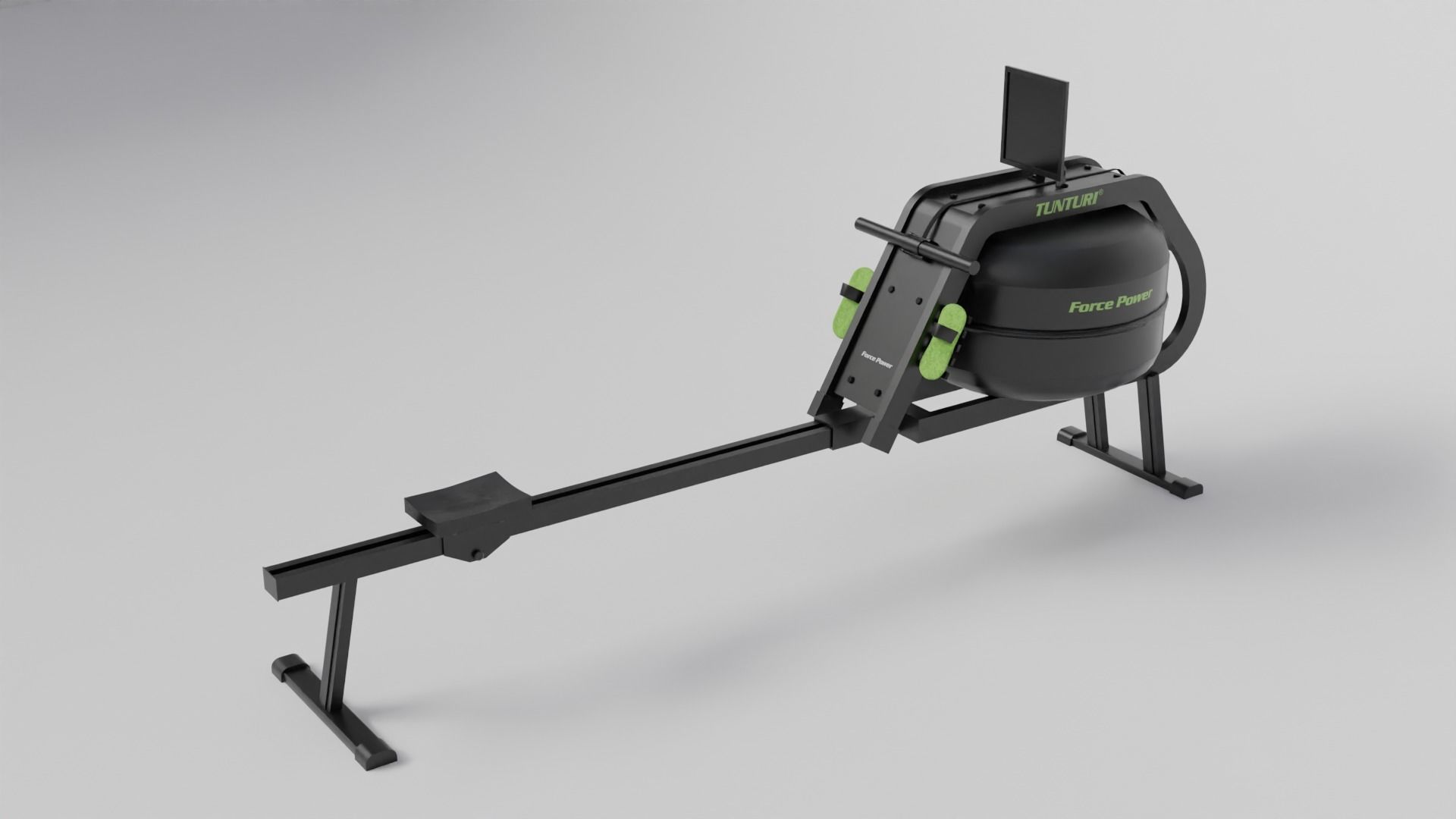 Gym 3D model set exercise bike with monitor 3D model_6