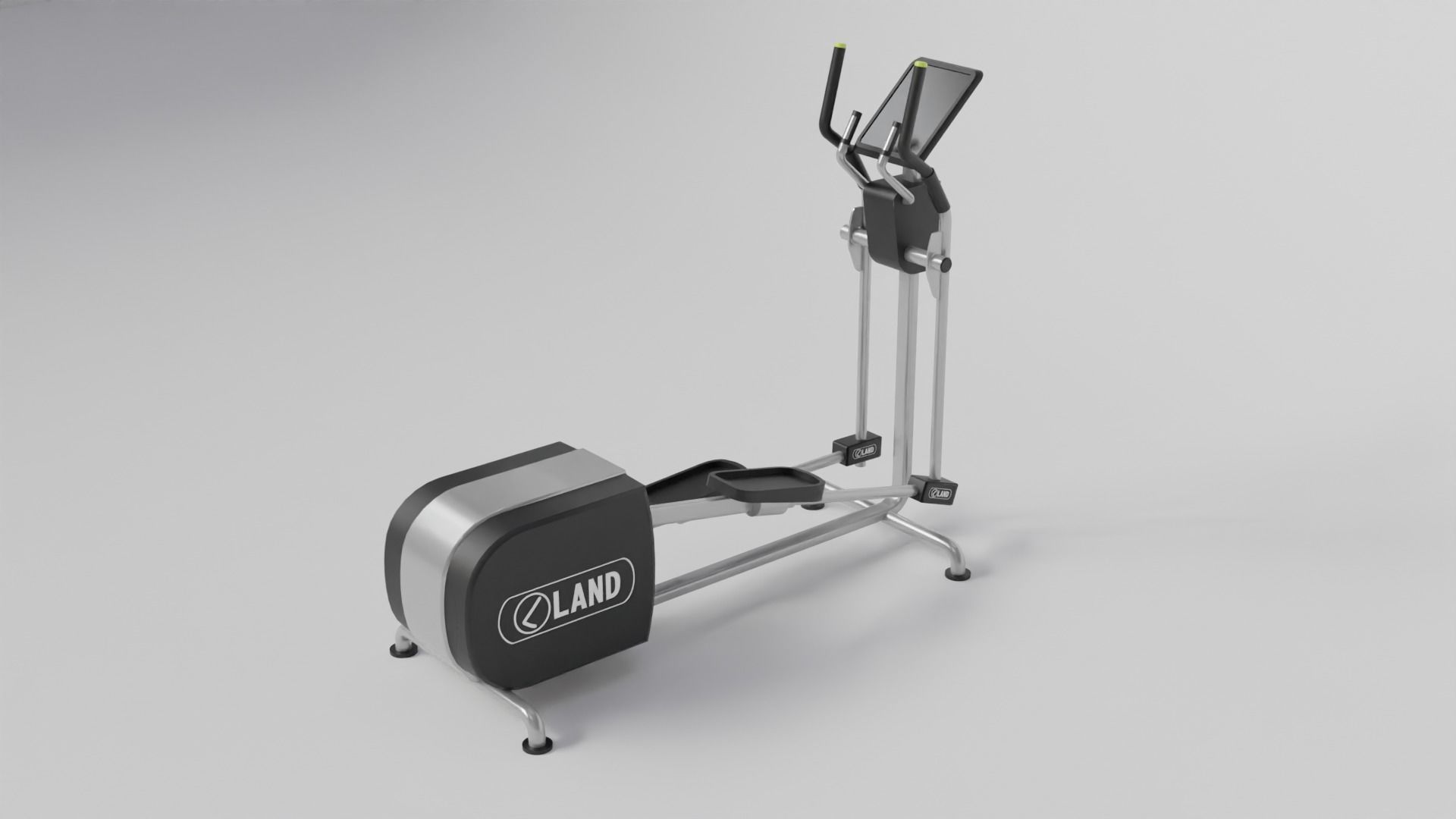 Gym 3D model set exercise bike with monitor 3D model_5