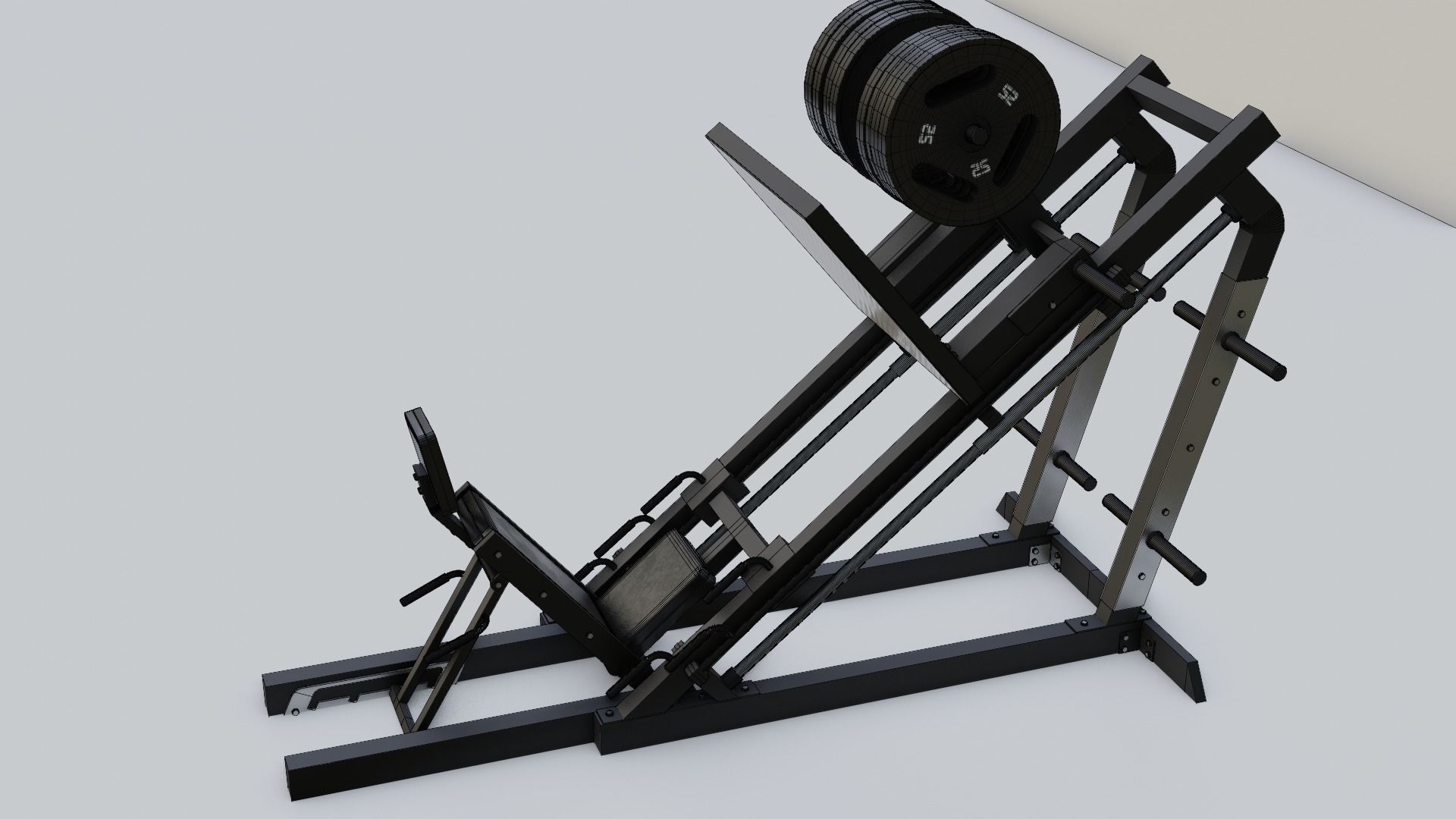 Gym 3D model set exercise bike with monitor 3D model_28