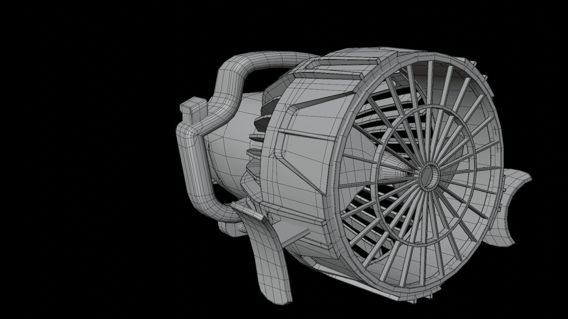 Seascooter blower Low-poly 3D model_14