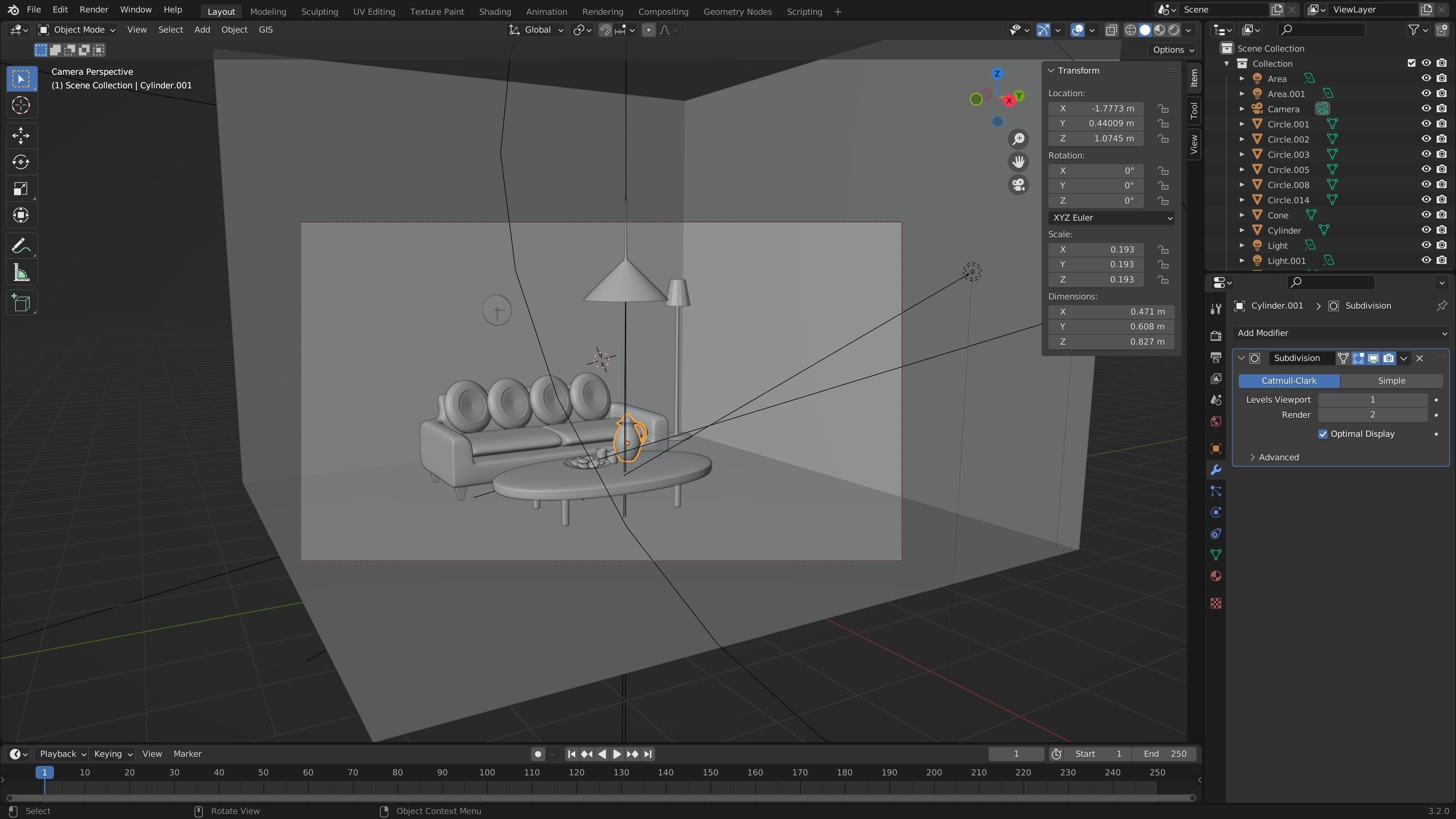living room Free 3D model_1
