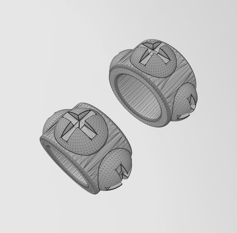 Phillips screw head motif bead and charm 3D print model_12