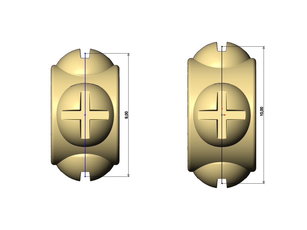 Phillips screw head motif bead and charm 3D print model_5