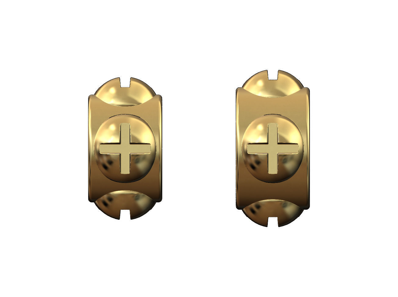 Phillips screw head motif bead and charm 3D print model_1