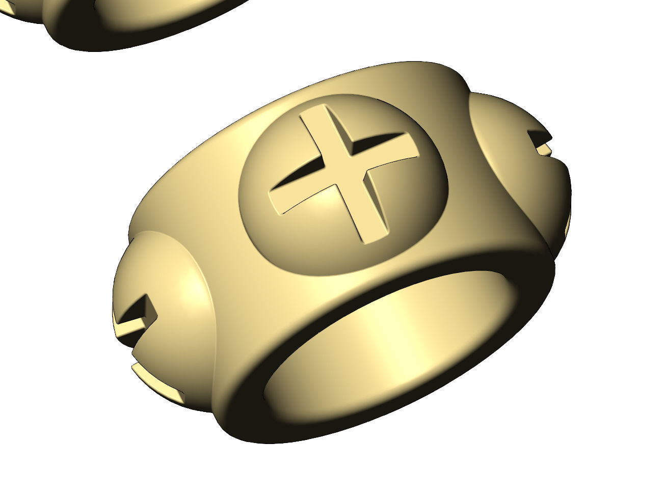 Phillips screw head motif bead and charm 3D print model_6